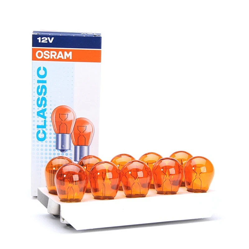 Автомобильная галогенная лампа OSRAM 7507 PY21W S25 BAU15s 12 в 21 Вт желтая Янтарная