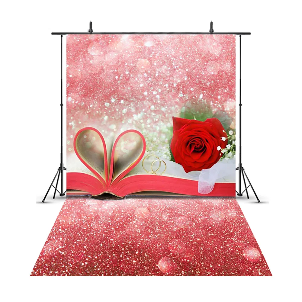 Фотофон MEHOFOTO Bokeh Red LOve Heart с декором на День святого Валентина свадьбу день