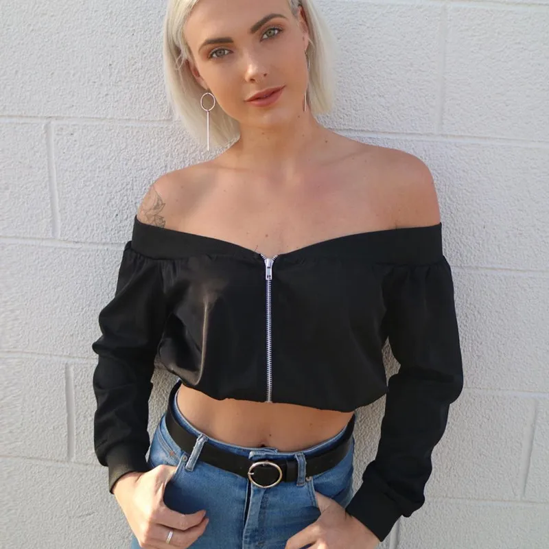 2017 Новая мода Повседневное свободная футболка Для женщин с открытыми плечами на