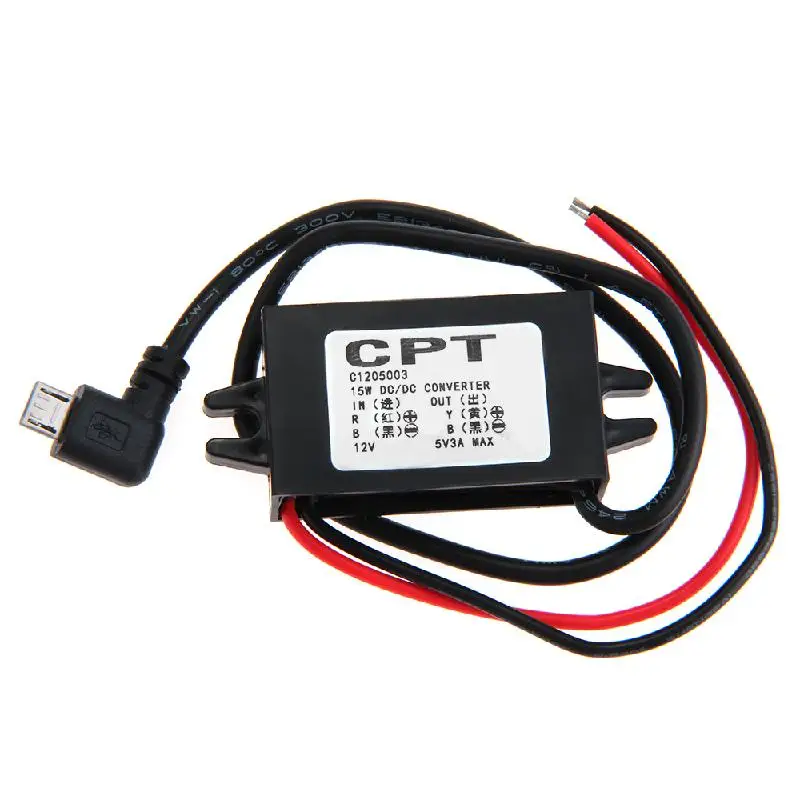 CARCHET DC-DC преобразователь 12В до 5В 3а понижающий модуль питания Micro USB конвертер
