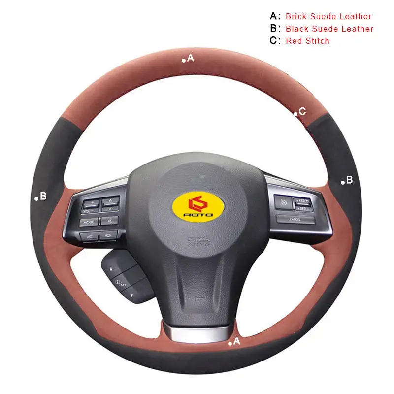 Suede Leather Автомобильная Оплетка на руль для Subaru Forester 2013- Legacy 2013- Outback 2013- XV 2013- Авто Кожа - Название цвета: Suede Leather