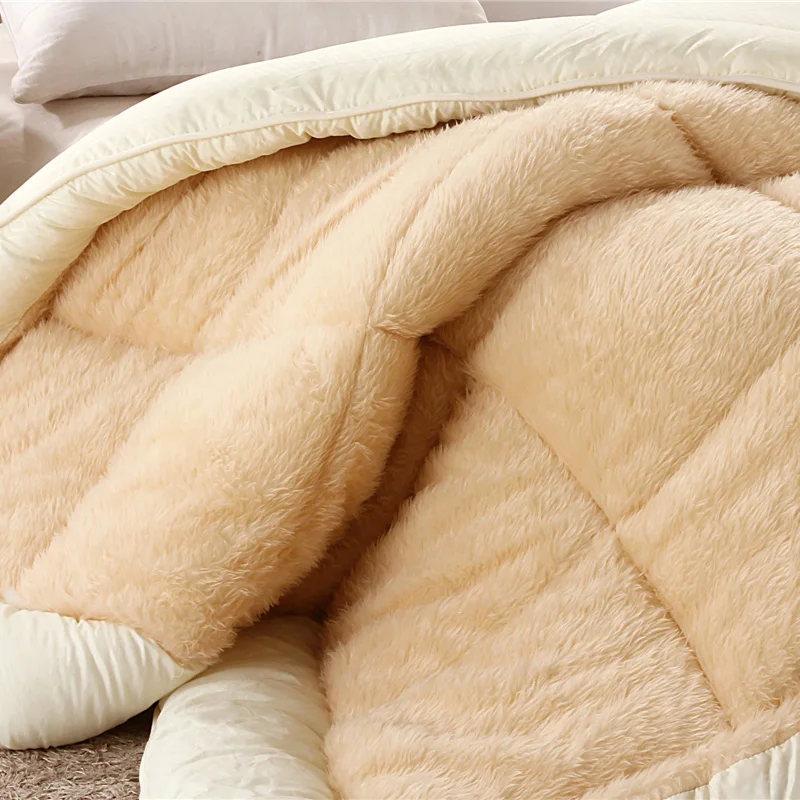 Camelhair, теплое зимнее шерстяное одеяло, роскошное, сгущенное, стеганое одеяло/одеяло, наполнитель, king queen, размер, один двойной кашемир