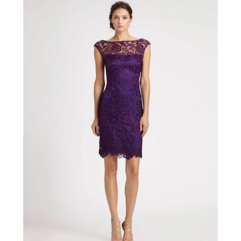 Элегантный Оболочка Вечерние Платья Без Рукавов Аппликации Платье Sheer Иллюзия