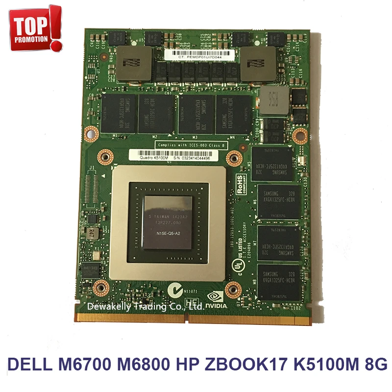 Фирменная Новинка K5100M K5100 8G N15E-Q5-A2 CN-034P9D 034P9D графическая карта для DELL M6700 M6800 hp 8770W ZBOOK15 G1 G2 полностью протестирована