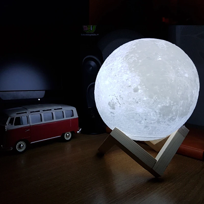 Новинка перезаряжаемый 3D принт Луна светодиодный светильник лампа сенсорный