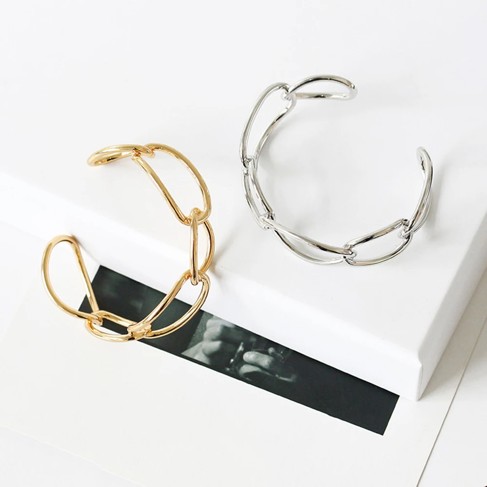 Толстая цепь полый крест простой открытый браслет Открытые Браслеты для женщин