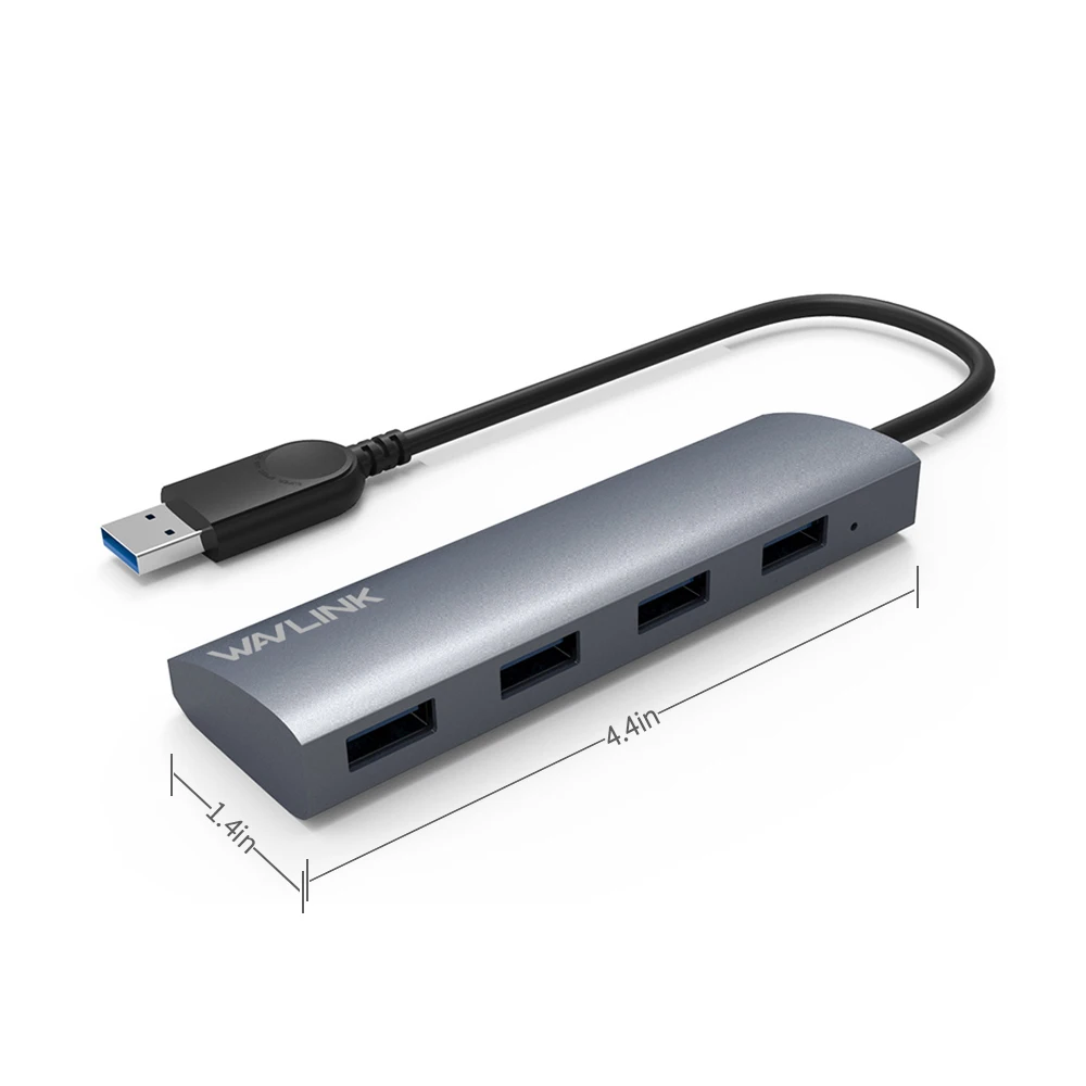 Высокоскоростной usb-хаб Wavlink 3 0 4 порта алюминиевый сплав 5 Гбит/с мульти Usb