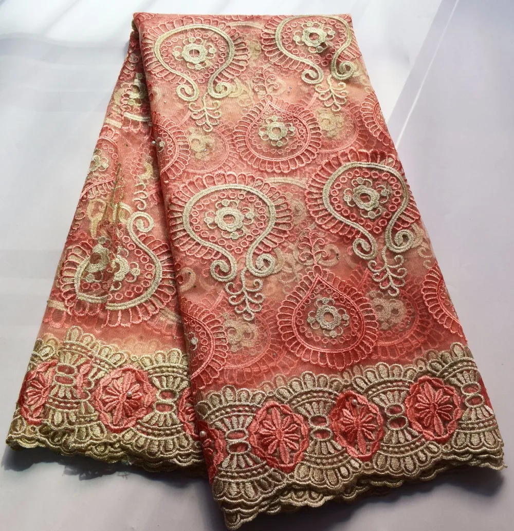 

2018 Latest French Nigerian Laces Fabric High Quality Tulle African Laces Fabric Wedding African French Tulle Lace CHY50 (3)