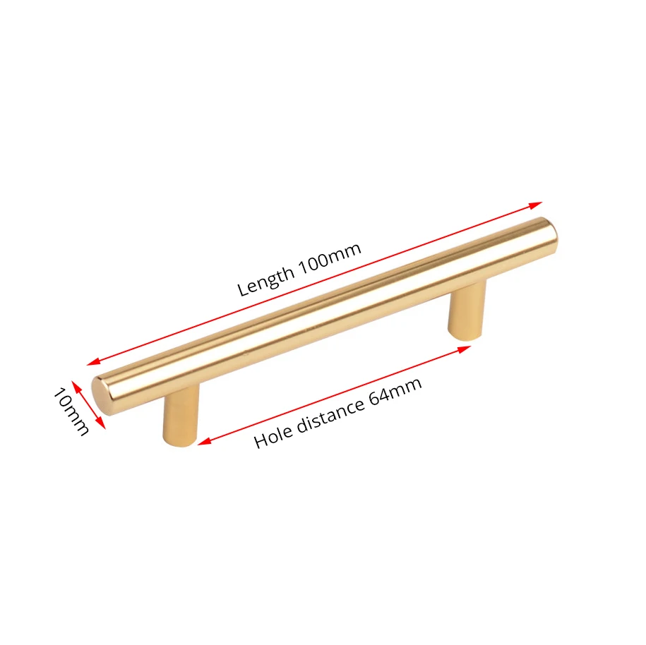 Ручки NAIERDI матовые чёрно-золотые из нержавеющей стали