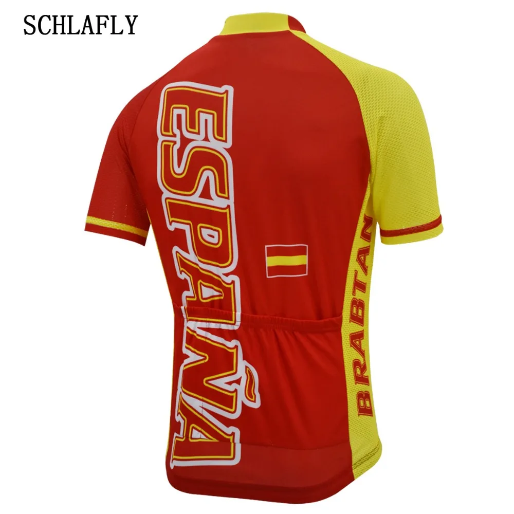 Испанская красная желтая велосипедная майка с коротким рукавом летняя одежда