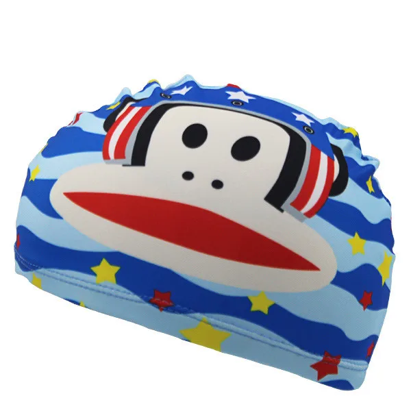 New Cute Cartoon Print Swimming Caps for Children Kids Polyster Pool Swim Caps for Long Hairs Swim Hat Bathing Caps for Baby