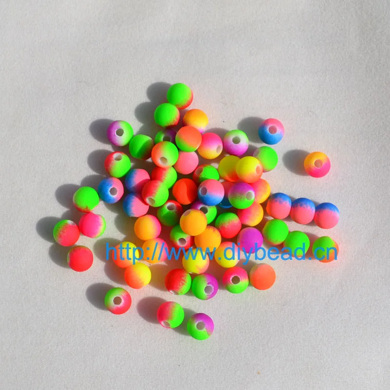 100pcs DIY Fashion Bracelet Making Department Spray Painted Mix Color Acrylic Beads 6MM Round Shape Double | Украшения и