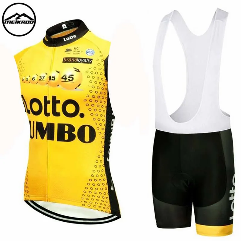 LOTTO 100% полиэстер Pro без рукавов Велоспорт Джерси набор MTB спортивные одежды для