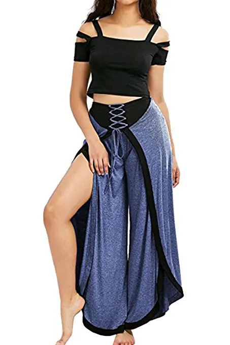 Pakistani Dress Indian Clothing Sari For Women In India Cotton Polyester 2018 New Hot Spring Fashion Lace Pants Waist Wide Leg |