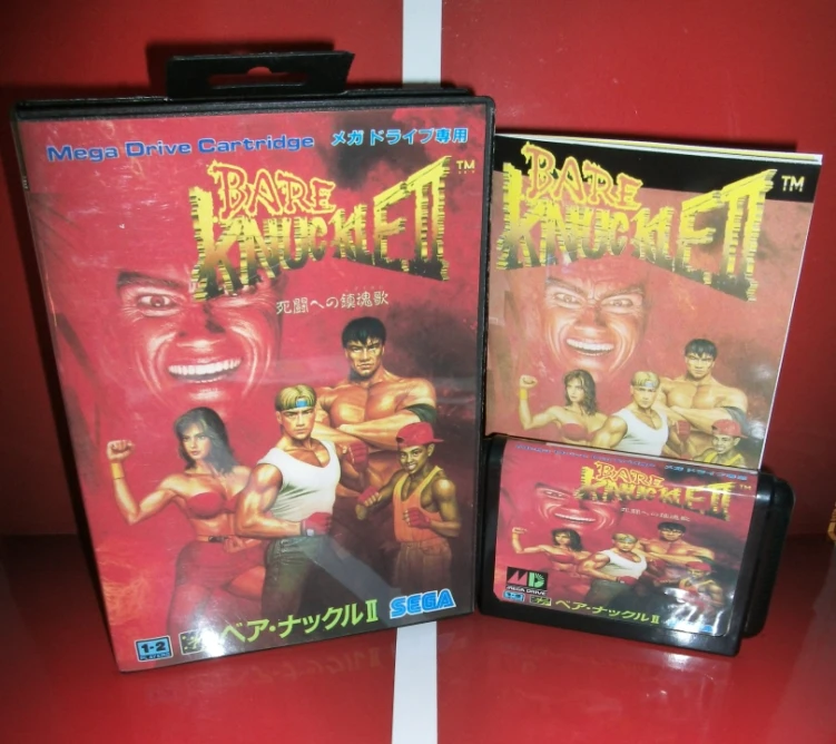 Bare Knuckle 2 - MD игровой картридж Япония чехол с коробкой и руководством для Sega Megadrive