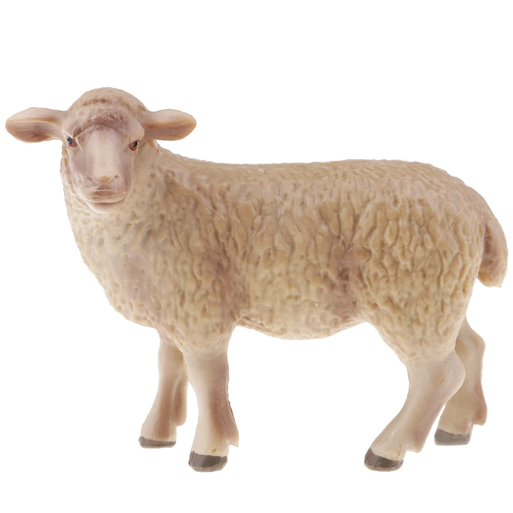 Female Merino Пластиковая модель животного на ферме Статуэтка овечка Коза миниатюрное украшение дома - Цвет: Female Merino