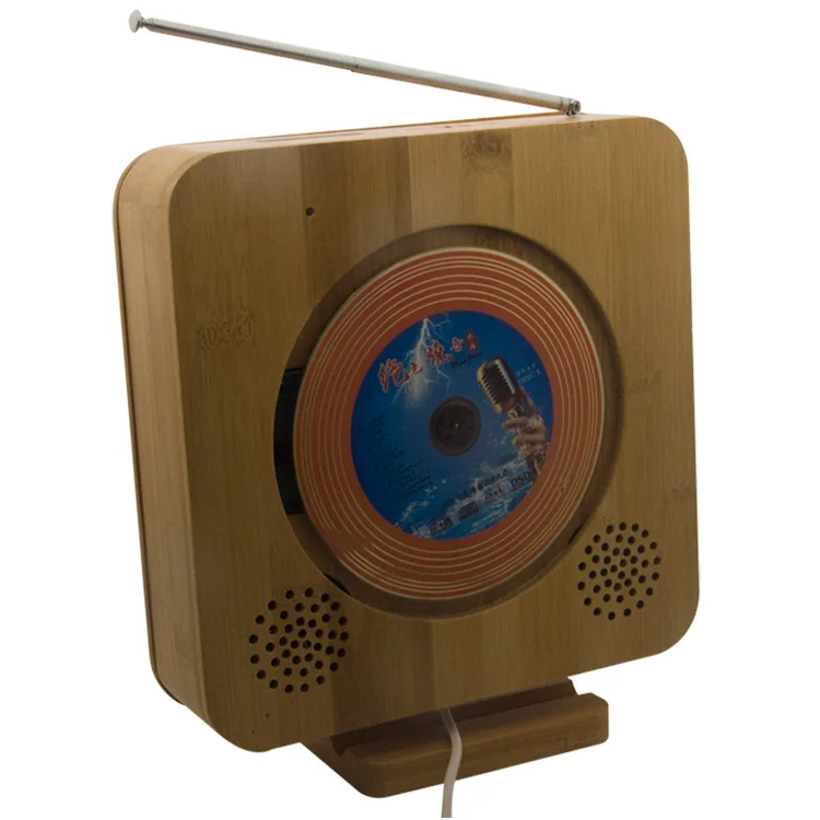 Новый бамбуковый сенсорный ключ в настенном креплении CD плеер с поддержкой Bluetooth