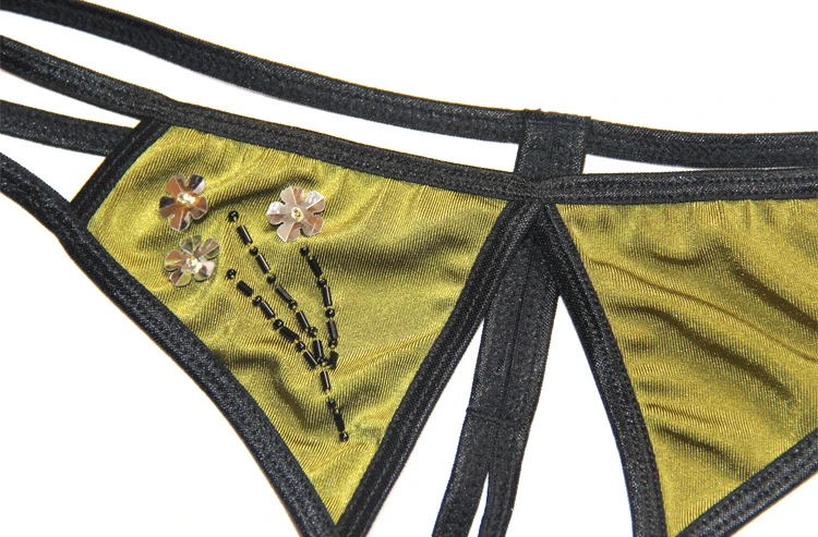 Sexy Push Up Cupless Bra Three-point Open Crotch Panties Women Beaded Underwear green Set Erotic Lingerie Nightwear Sex costumes