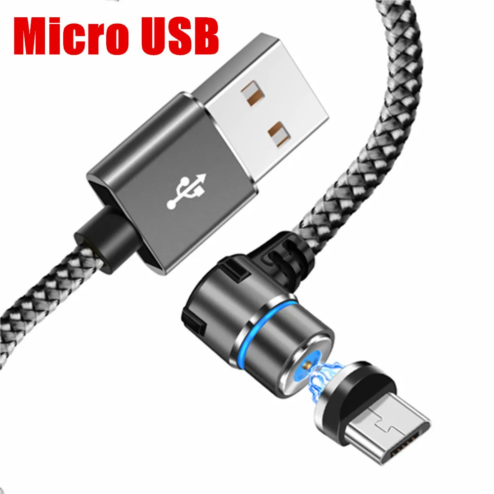 Олаф Магнитный Кабель Micro-USB для быстрой зарядки Тип usb C кабель магнит Зарядное устройство для передачи данных кабель для зарядки USB шнур для iPhone samsung Xiaomi - Цвет: Grey Micro Cable