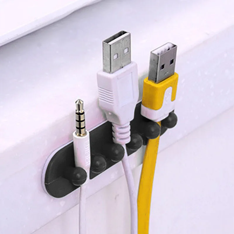 Горячие 1 пара устройства для сматывания шнуров Plug держатель кабеля Организация управление стол провода устройства хранения
