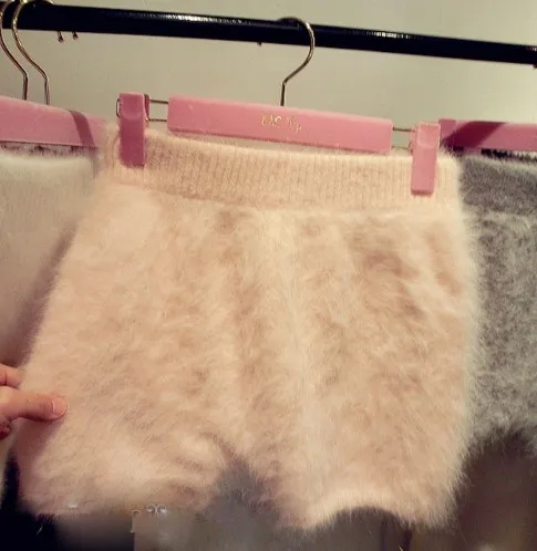 Женские зимние норковые кашемировые трикотажные брюки короткие Бесплатная
