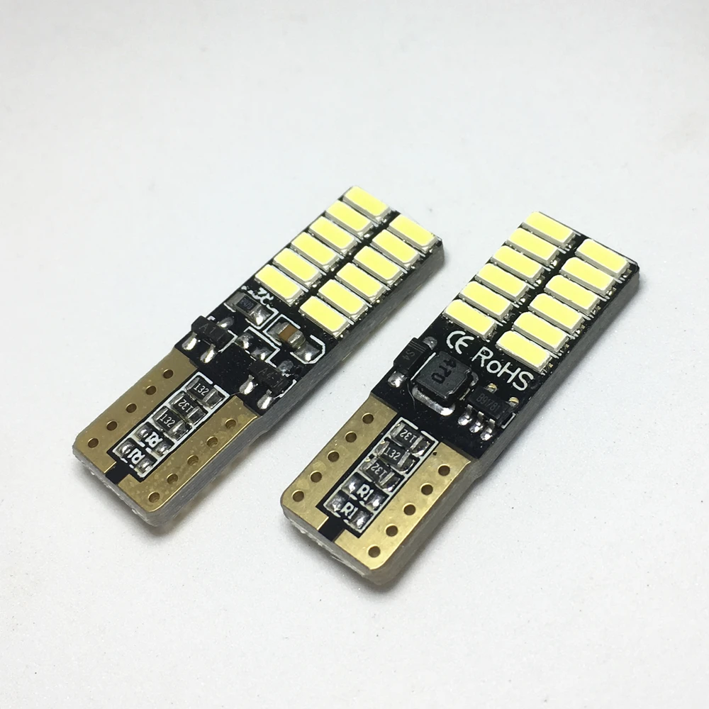 Светодиодные лампы T10 светодиодный 194 168 W5W с 4014 SMD 24 осветильник без полярности Canbus