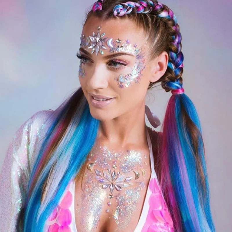 FestivalQueen DIY брови лицо тела стикер для женщин Клей Кристалл Блеск Драгоценности фестиваль вечерние глаза кристалл наклейки с блестками