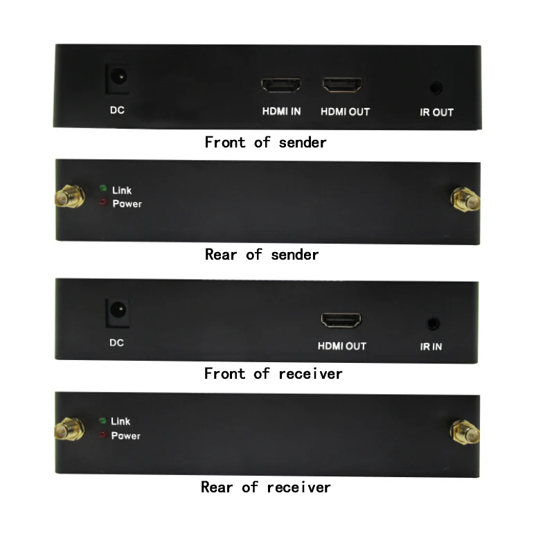 Беспроводной передатчик HDMI VGA-усилитель Беспроводная передача аудио и видео на 500 метров Передатчик-приемник включен.