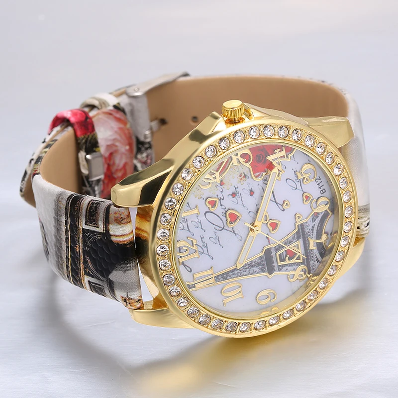 Лучшее предложение кварцевые часы для женщин модные с алмазным циферблатом