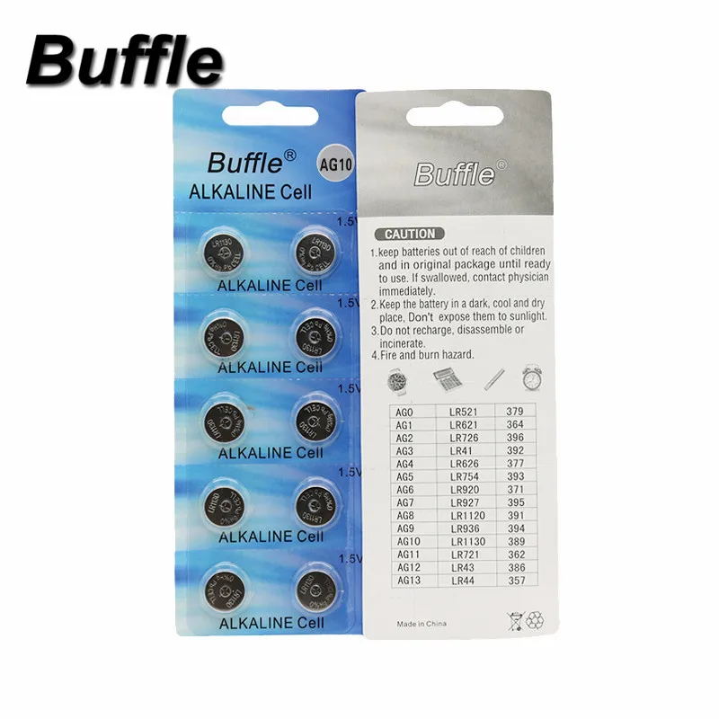 Buffle часы Батарея 10 шт. 1,5 V AG10 LR54 LR1130 L1131 389 189 щелочные батареи
