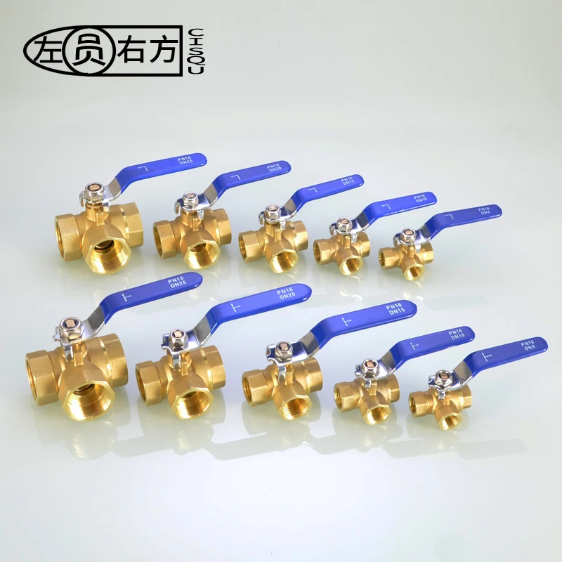 1/4 &quot3/8&quot 1/2 &quot3/4&quot 1 &quotмедный трехходовой шаровой клапан переключатель t-тип