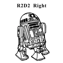 BLACK R2D2 RIGHT Звездные войны R2D2 и C3PO Droids duo набор виниловых настенных художественных наклеек для гостиной изогнутая Наклейка на стену из фильма DIY Украшение Фреска D-37 - Цвет: BLACK R2D2 RIGHT