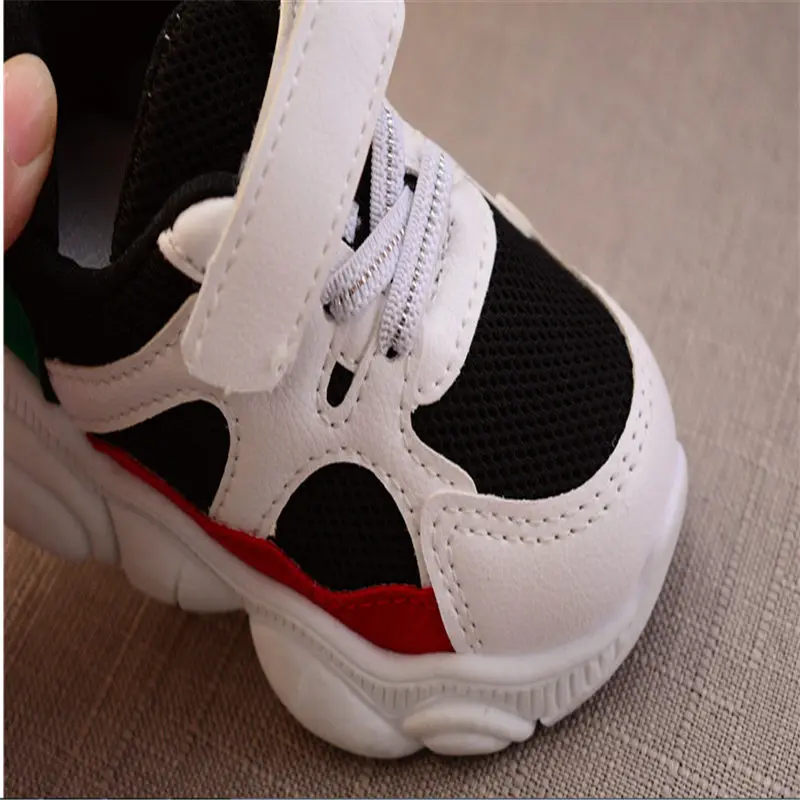 2019 Осенняя модная новая детская обувь для девочек и мальчиков кроссовки сетчатый