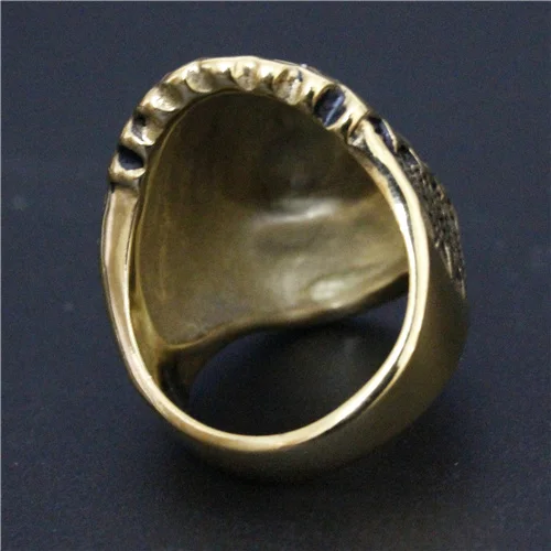 Wonderful Design Biker Ring Gold Black Indian Top Quality 316L Stainless Steel Cool Mens | Украшения и аксессуары