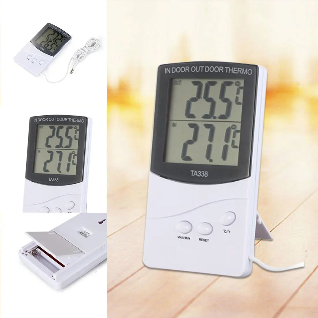 Для дома и улицы термо Температура электронный измеритель расстояния ЖК дисплей