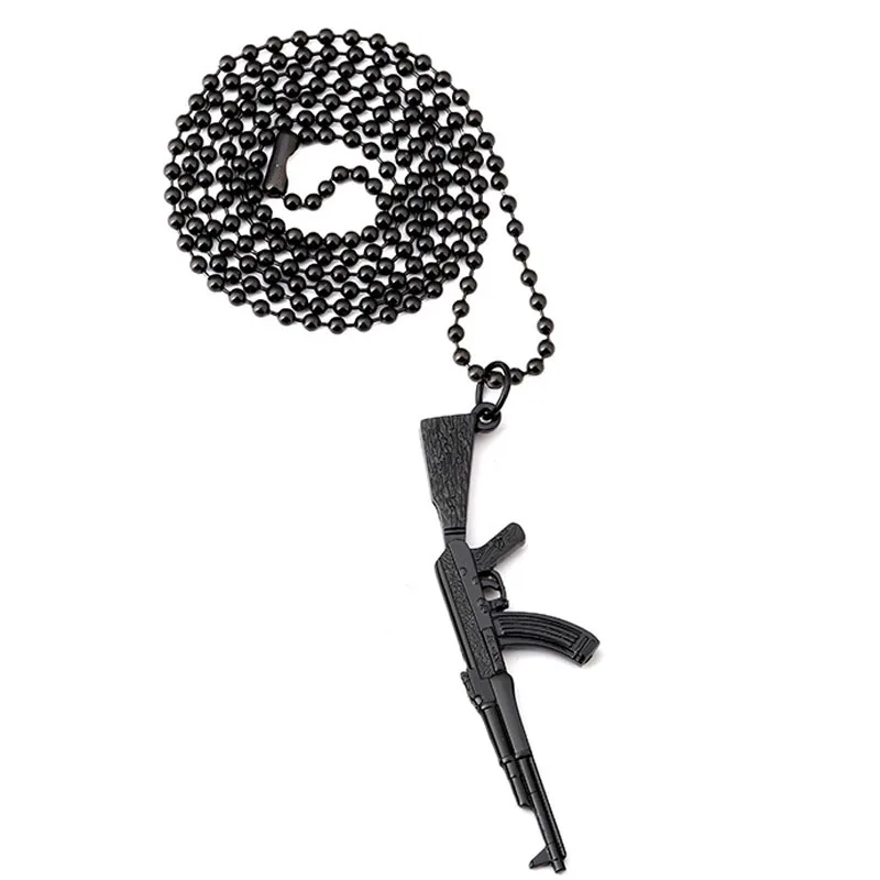 Новая мода армии Jewelry AK47 винтовка пистолет кулон Цепочки и ожерелья Хип-хоп Стиль