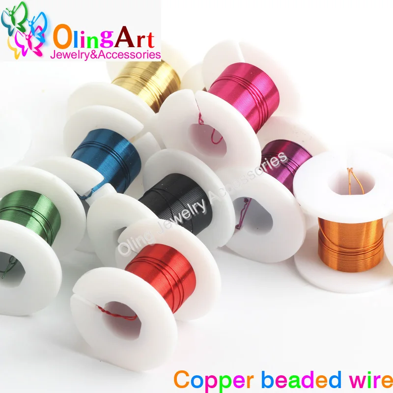 OlingArt 0 4 мм * 3yd 12 катушки/лот медное покрытие смешанный разноцветный бисер