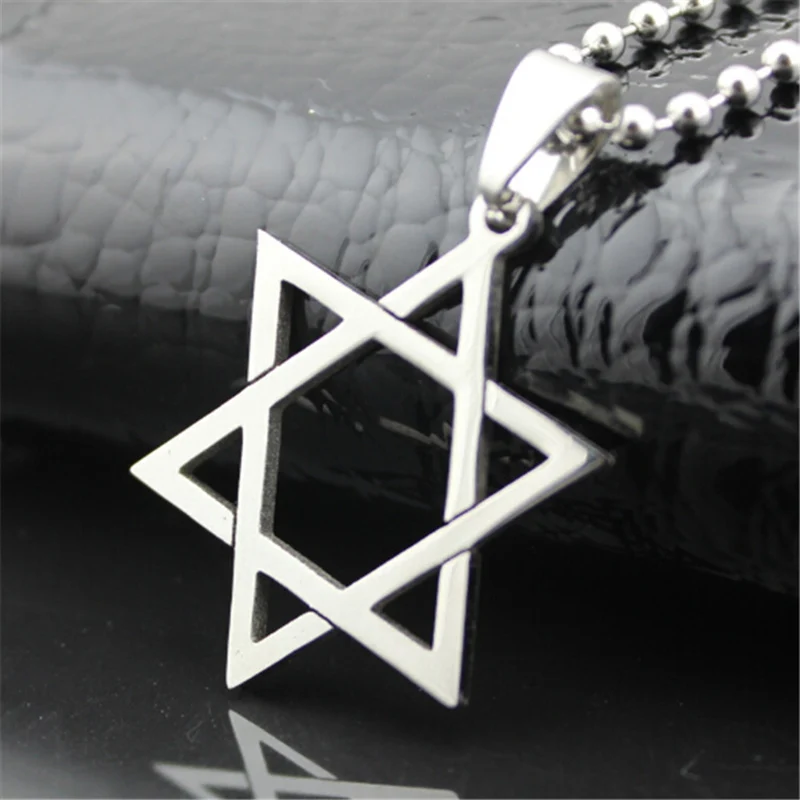 10 шт./лот из нержавеющей стали гексаграмма ожерелья с подвесками для мужчин и