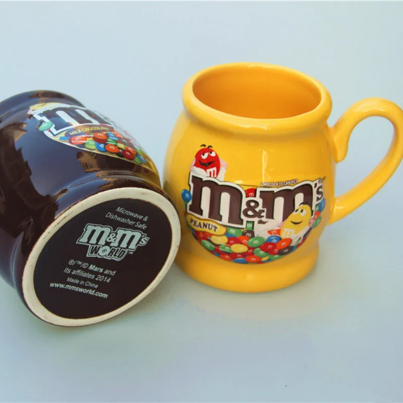 Симпатичные M& M's мм бобы напиток большой емкости версия внешней торговли Фарфор Кофе Молоко чашки чаша кружки