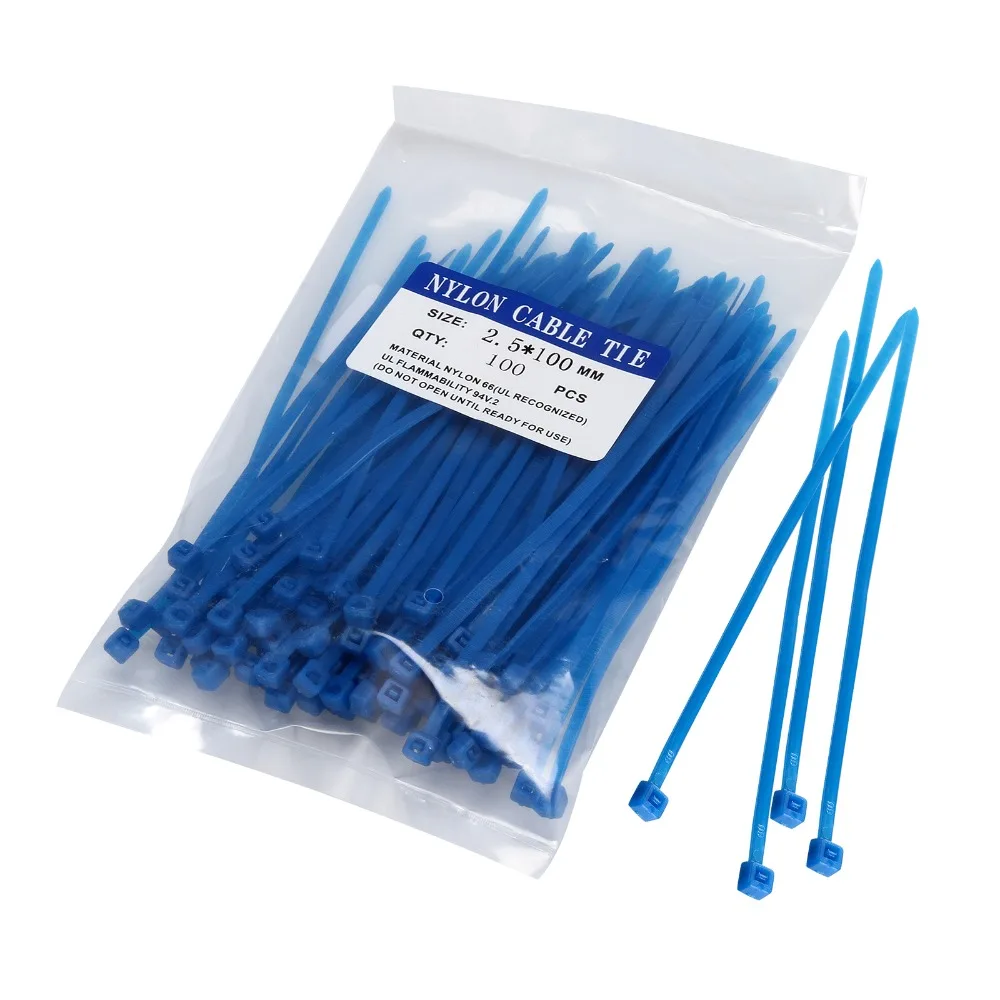 Кол во: 100 самоблокирующиеся кабельные стяжки нейлоновые пластиковые застежки