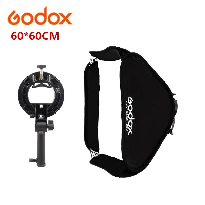 Godox 60x60 см софтбокс + кронштейн S типа для TT600 TT685 V860II TT350 Yongnuo YN560III YN560IV YN685