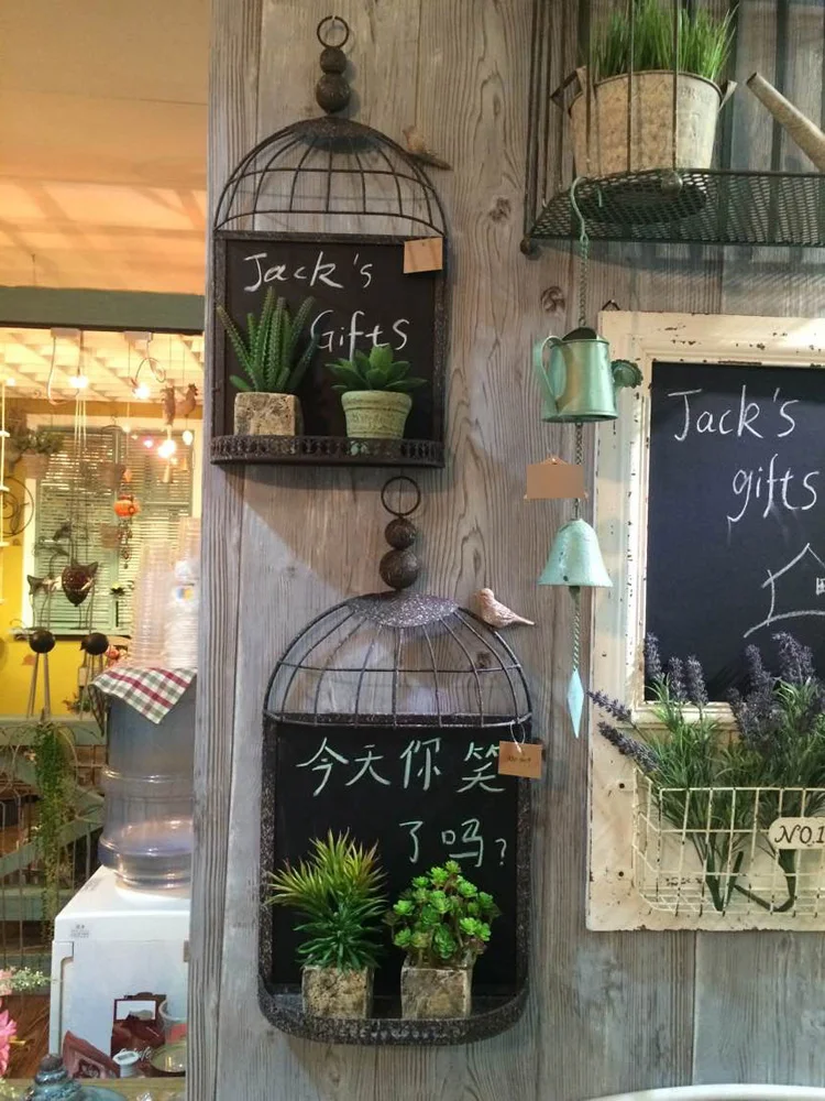 Кованая птичья клетка в французском стиле ретро ностальгия доска для объявлений