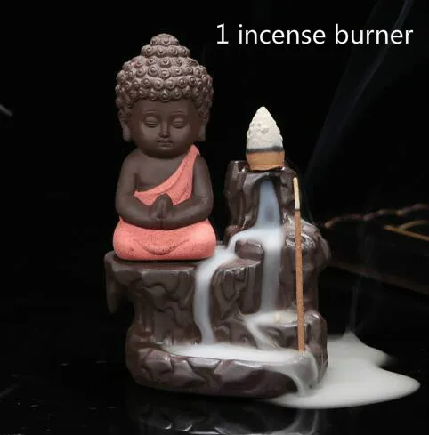 Pink Buddha Отток благовоний горелка с Буддой керамическая курильница маленький монах держатель для ароматических палочек домашний декор ароматерапия C - Цвет: Pink Buddha