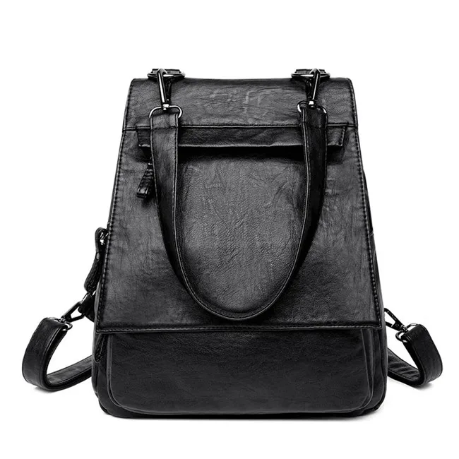 Sac A Dos женский рюкзак женские кожаные сумки на плечо для женщин большая емкость школьная сумка для девочек Mochila Feminina рюкзак для путешествий - Цвет: Black