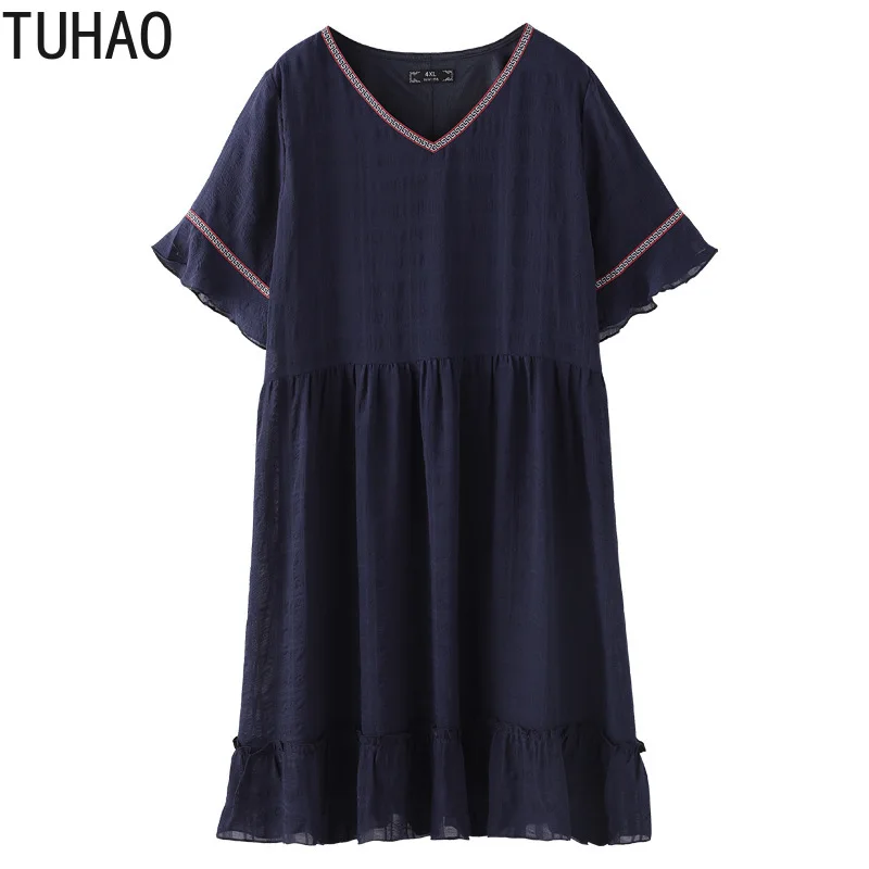 TUHAO повседневное женское платье большого размера 10XL 9XL 8XL элегантные свободные