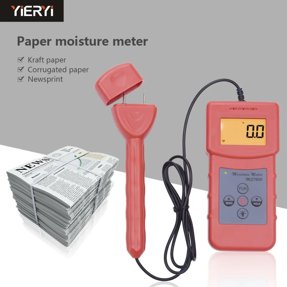 Yieryi MS7200 + ручной цифровой измеритель влажности древесины для деревянной бумаги