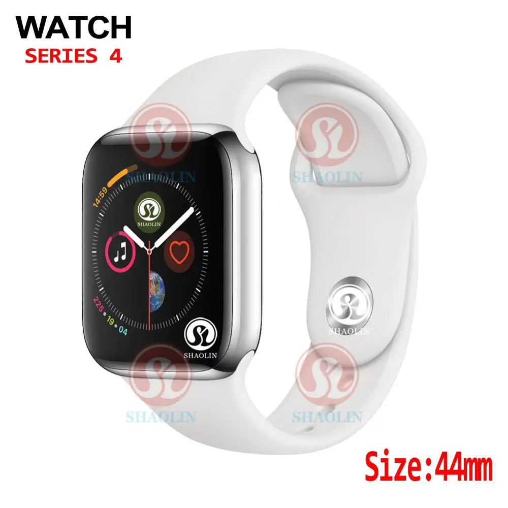 White Смарт-часы серии 4 1:1 чехол для смарт-часов для Apple Watch iOS iphone Android телефон с ЭКГ-шагомер 44 мм Bluetooth - Цвет: White