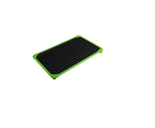 Green НОВЫЕ Безопасные алюминивые быстро замороженная Лоток Для Оттаивания таяния тарелка для разморозки силиконовой окантовкой Защита без электричества химических веществ не Dropshippin - Цвет: Green