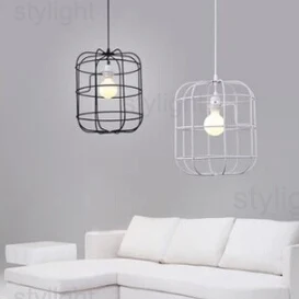 

Italian classic cage pendant lamp creative design iron cage modern simplistic American country style living room dinning room