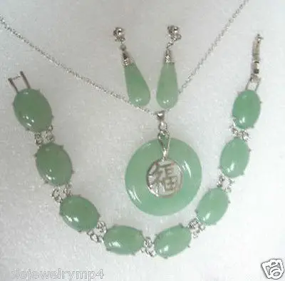 Горячие продают-Ювелирные Изделия нефрита браслет ожерелье серьги sets18K